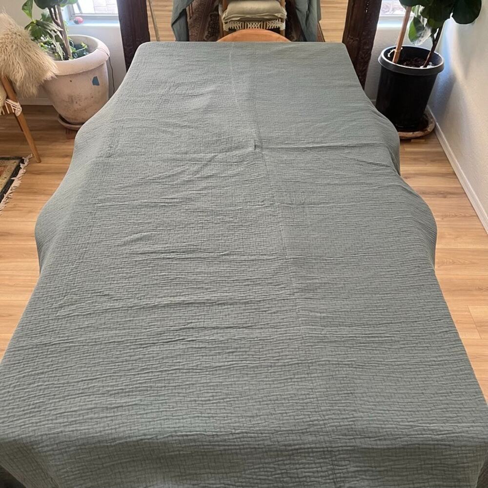 Brooklinen 100% Cotton Duvet Cover King Cali King Size Botanical Green